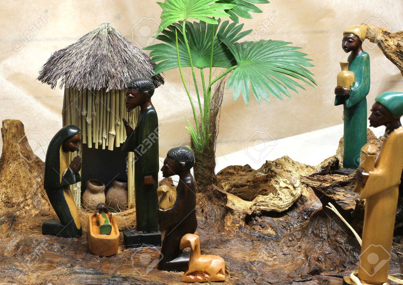 african nativity scene with baby jesus joseph and mary in a hut on Christmas - 49948804 african nativity scene with baby jesus joseph and mary in a hut on Christmas - 49948804