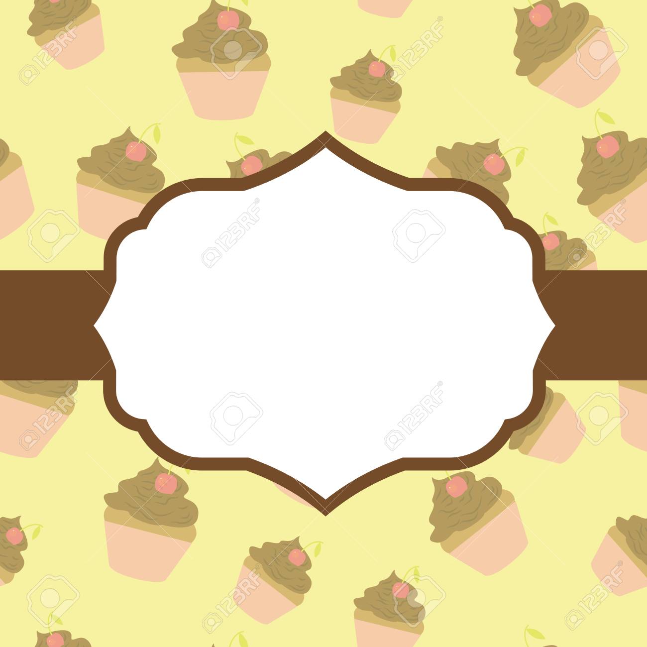 Vector Label Frame On A Candy Theme With Cakes In The Background Royalty Free Cliparts Vectors And Stock Illustration Image 68792153