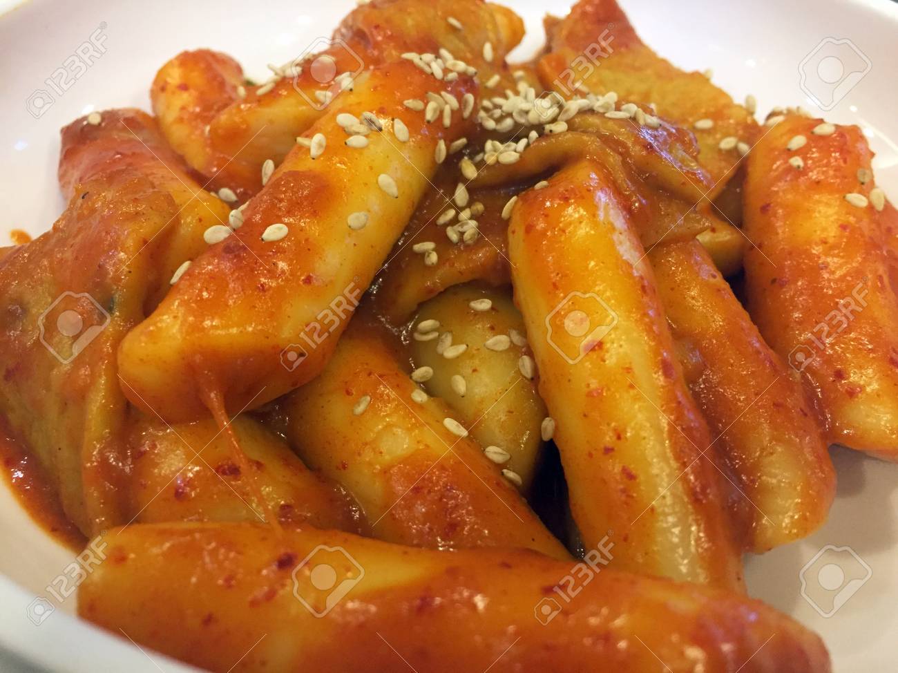 Gateau De Riz Coreen Au Sesame Garnissez Fermer Banque D Images Et Photos Libres De Droits Image