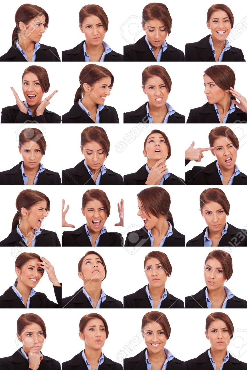 Collage Of Young Business Woman S Different Facial Expressions Stock Photo Picture And Royalty Free Image Image
