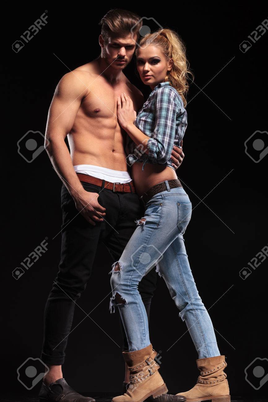 Hot Sexy Man Holding His Thumb In The image