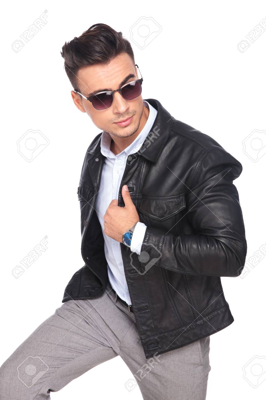 smart casual leather jacket