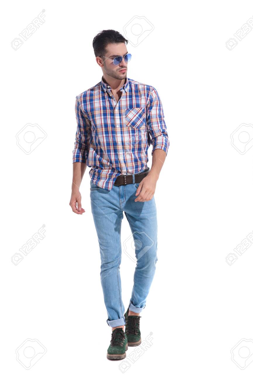 jeans with checkered sides