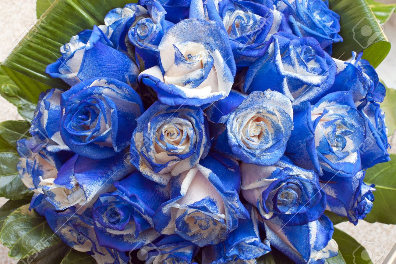 a bouquet of blue
