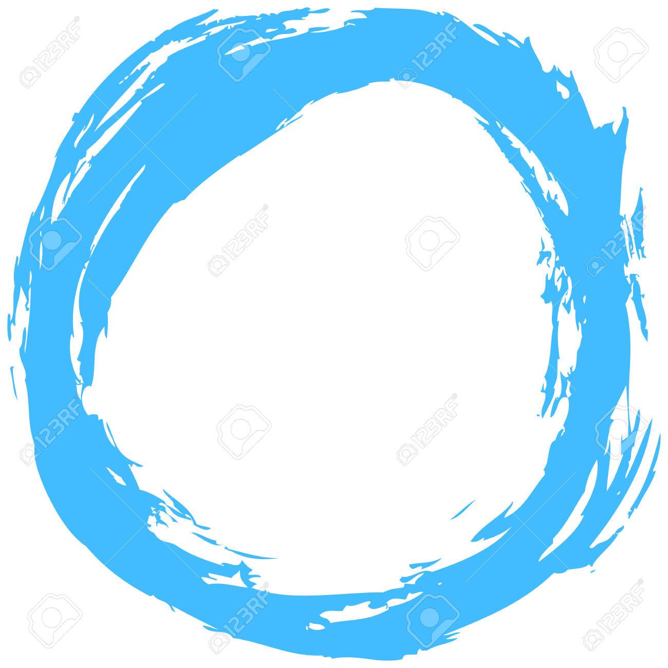 blue brush stroke in the form of a circle vector illustration
