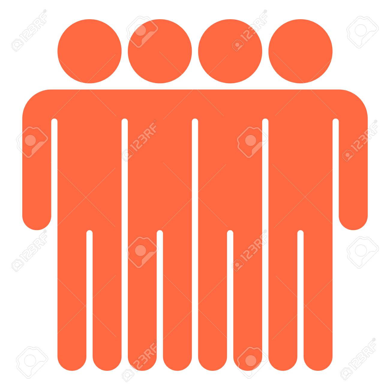 あなたのすべてのデザインでそれを使用してください 彼の手を下に4人の男が立っている 速く 容易な Recolorable の形 ベクトルイラスト グラフィック要素のイラスト素材 ベクタ Image
