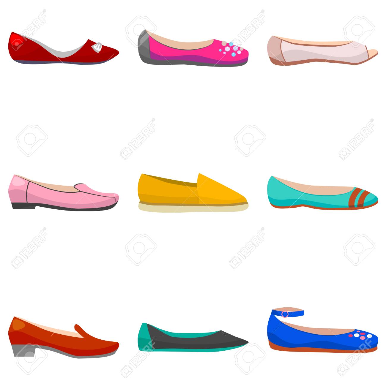 flat shoes vector
