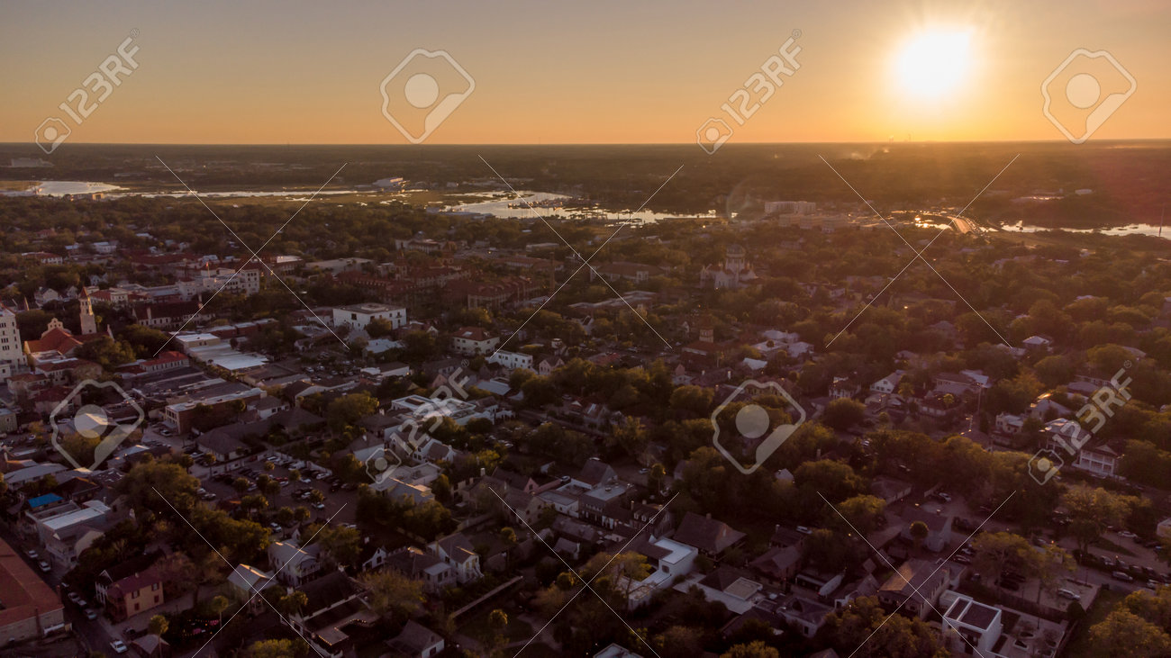 Aerial photo Sunset St Augustine Florida USA - 161711429 Aerial photo Sunset St Augustine Florida USA - 161711429