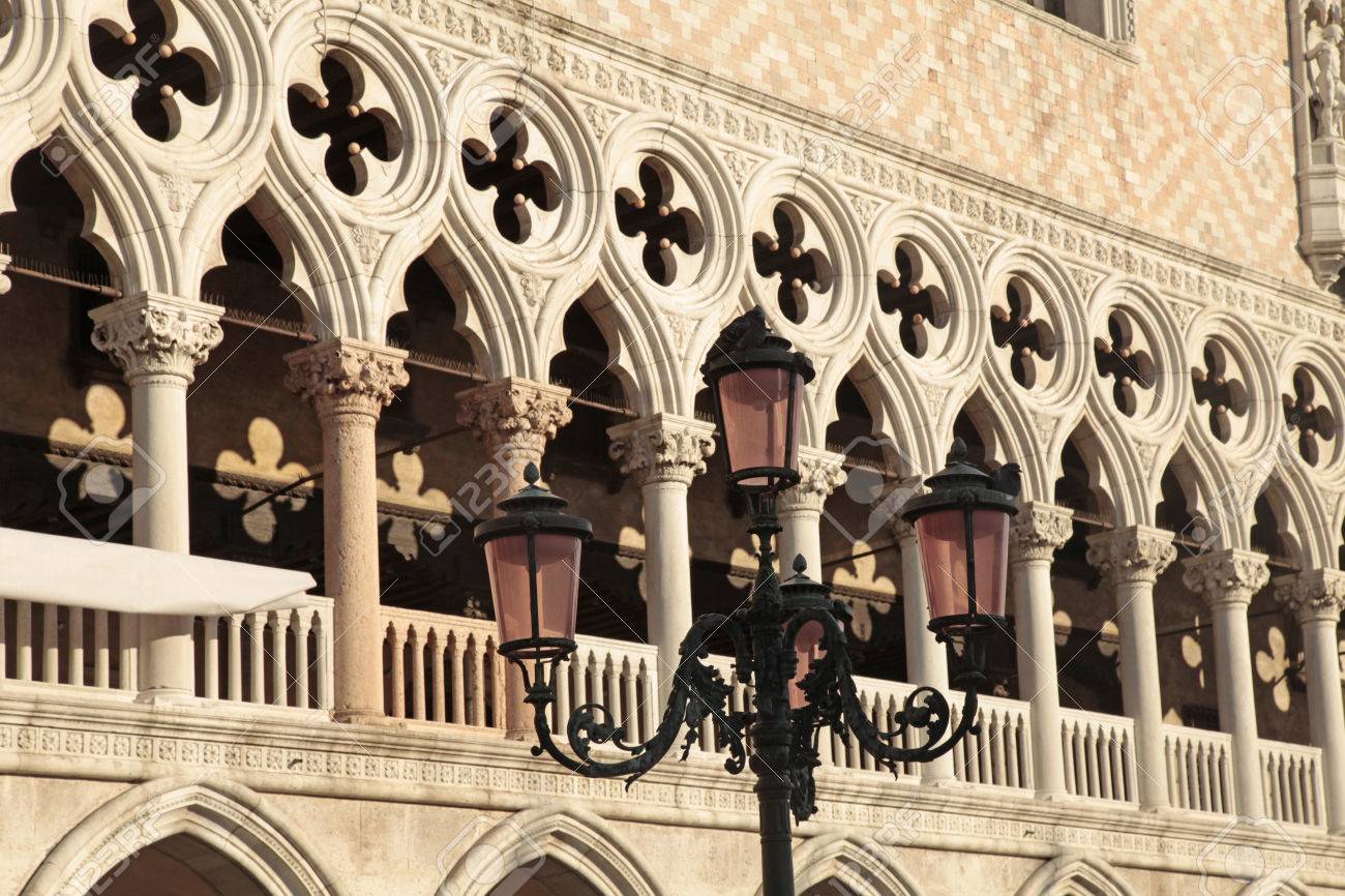 Venetian Gothic venetian gothic architecture on the doge's palace (italian palazzo Venetian Gothic venetian gothic architecture on the doge's palace (italian palazzo