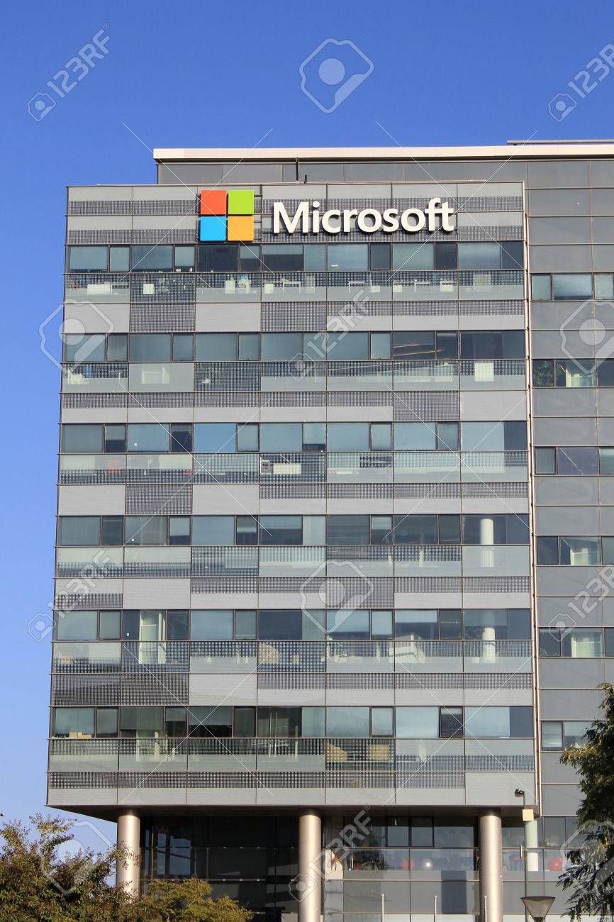 herzliya israel august 31 2015 microsoft corporation office building facade with logo