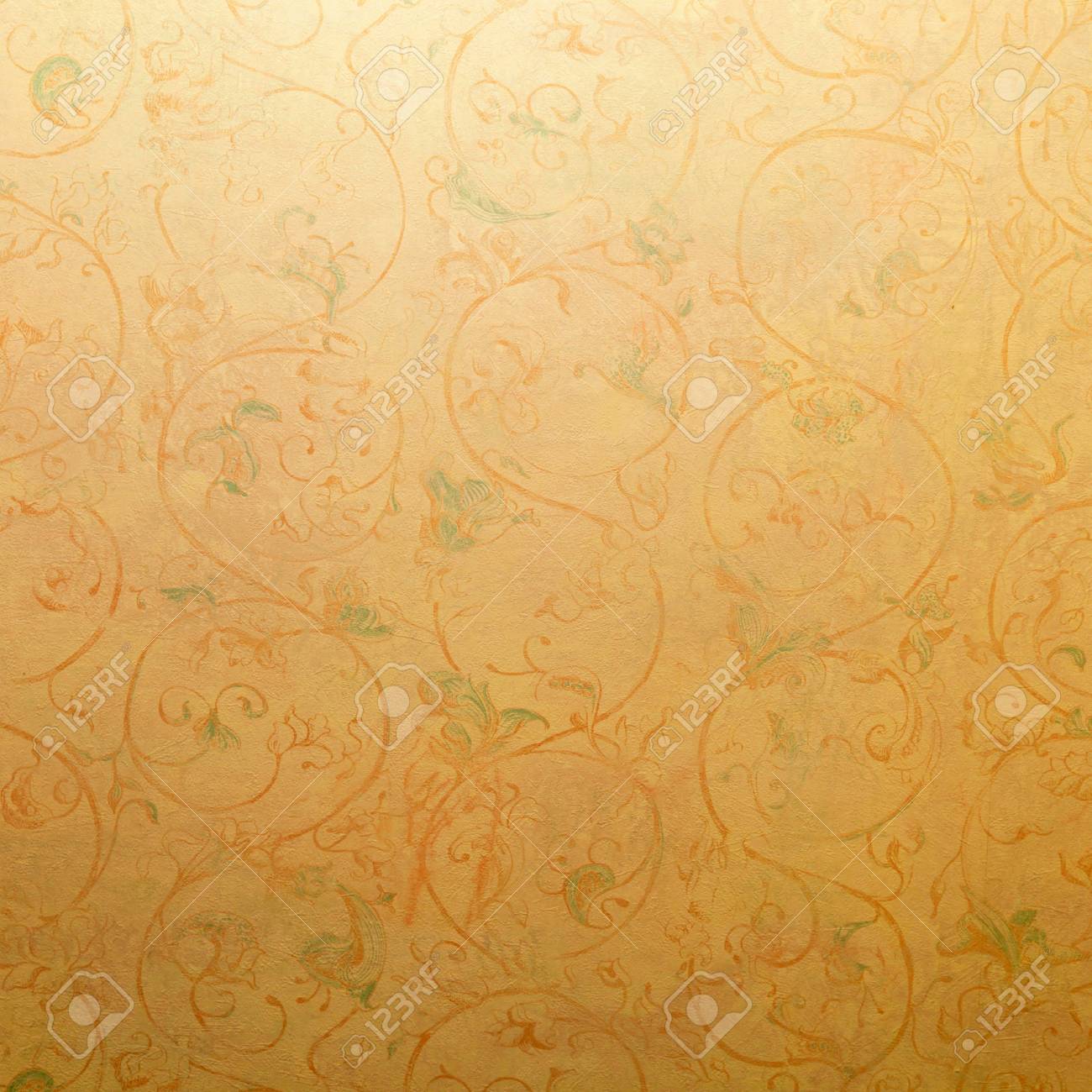 黄色ヴィンテージみすぼらしいシックな壁紙パステル ビネット花柄ビクトリア朝のスクエア トーン イメージ の写真素材 画像素材 Image