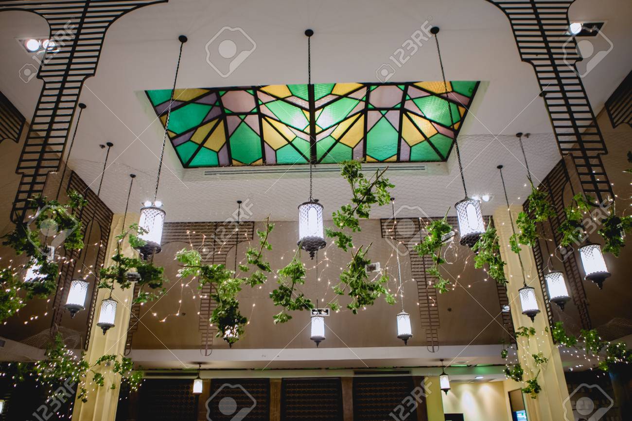 Many Hanging Lamps Many Lamps Adorn The Branches Feel The High