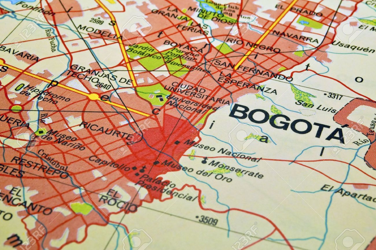 Road Map Of Bogota City And Surrounding Areas Colombia Stock Photo Picture And Royalty Free Image Image