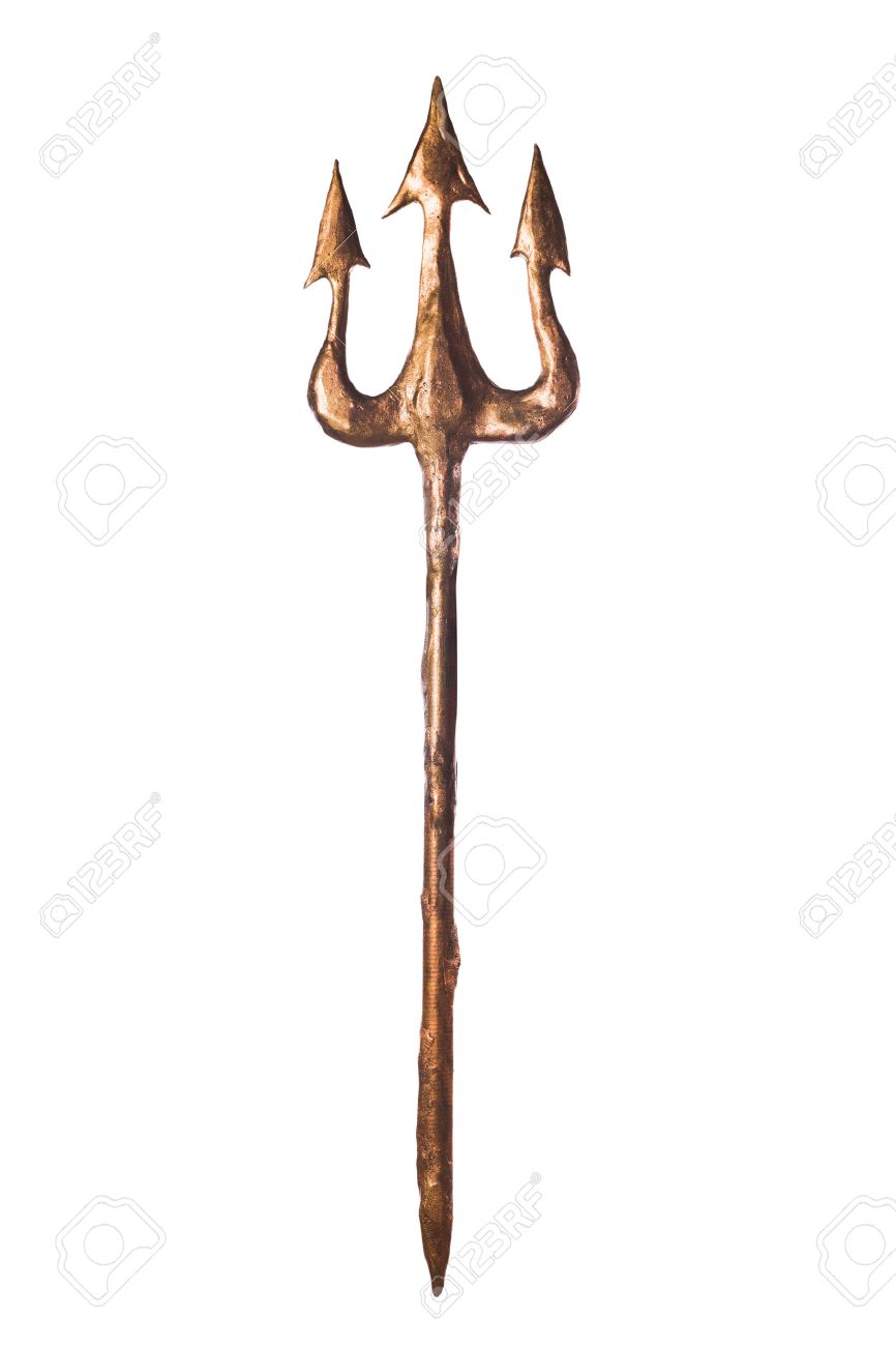 ポセイドンのトライデント白で隔離されます の写真素材 画像素材 Image