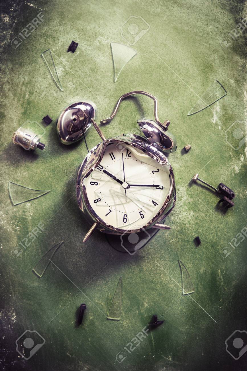 Destroyed Alarm Clock On A Chalkboard / Late For School Concept Stock  Photo, Picture and Royalty Free Image. Image 63958607., image size:867x1300