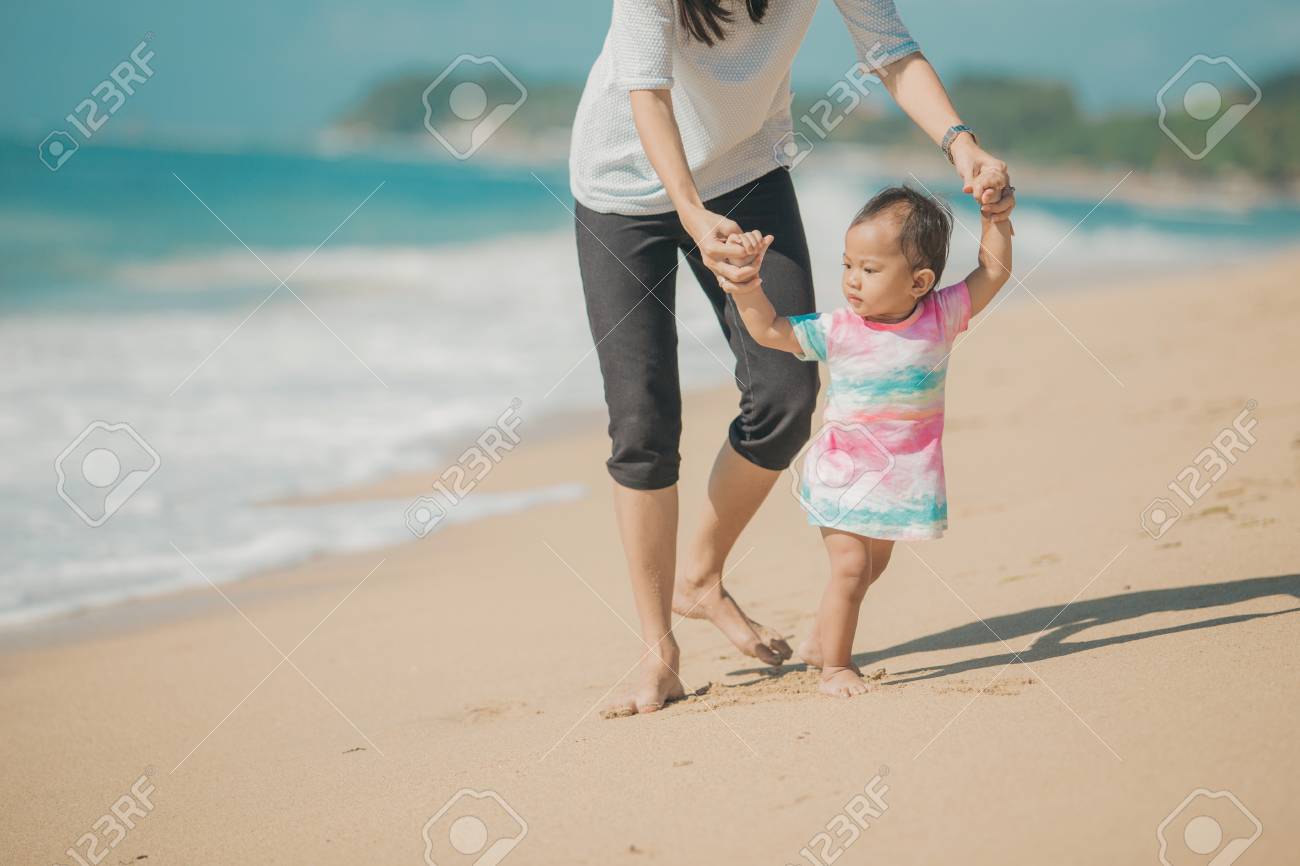 teaching a baby to walk