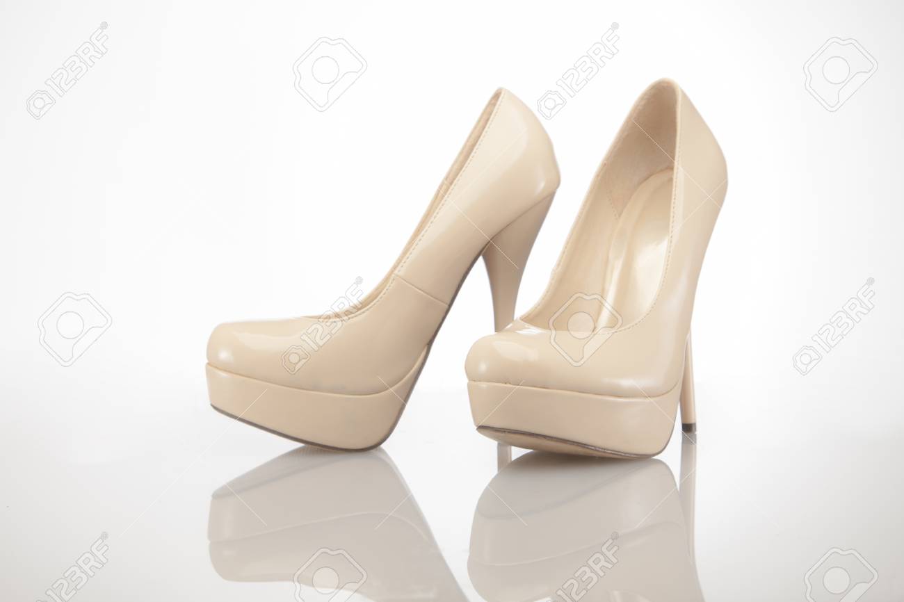 white nude heels