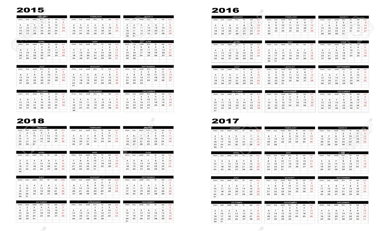 editable calendar 2015 2018