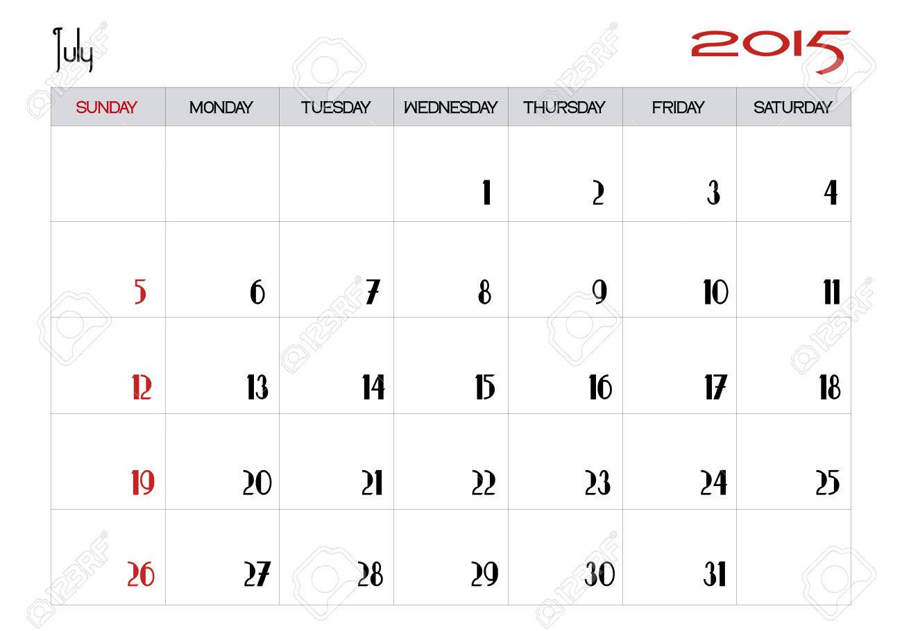 july 2015 calendar