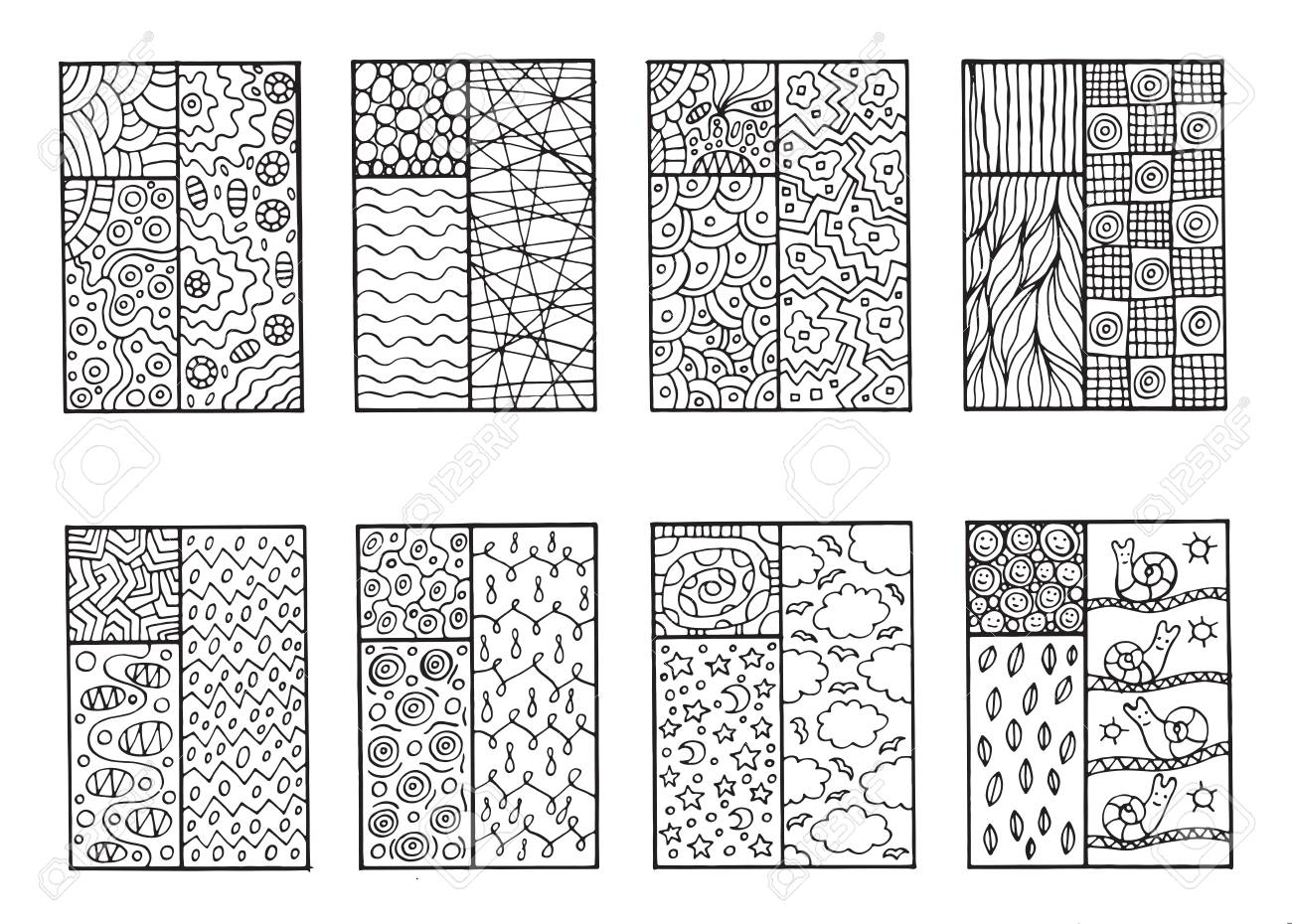 Gekritzel Fenster - Malvorlage für Erwachsene Illustration Gekritzel Fenster - Malvorlage für Erwachsene Illustration
