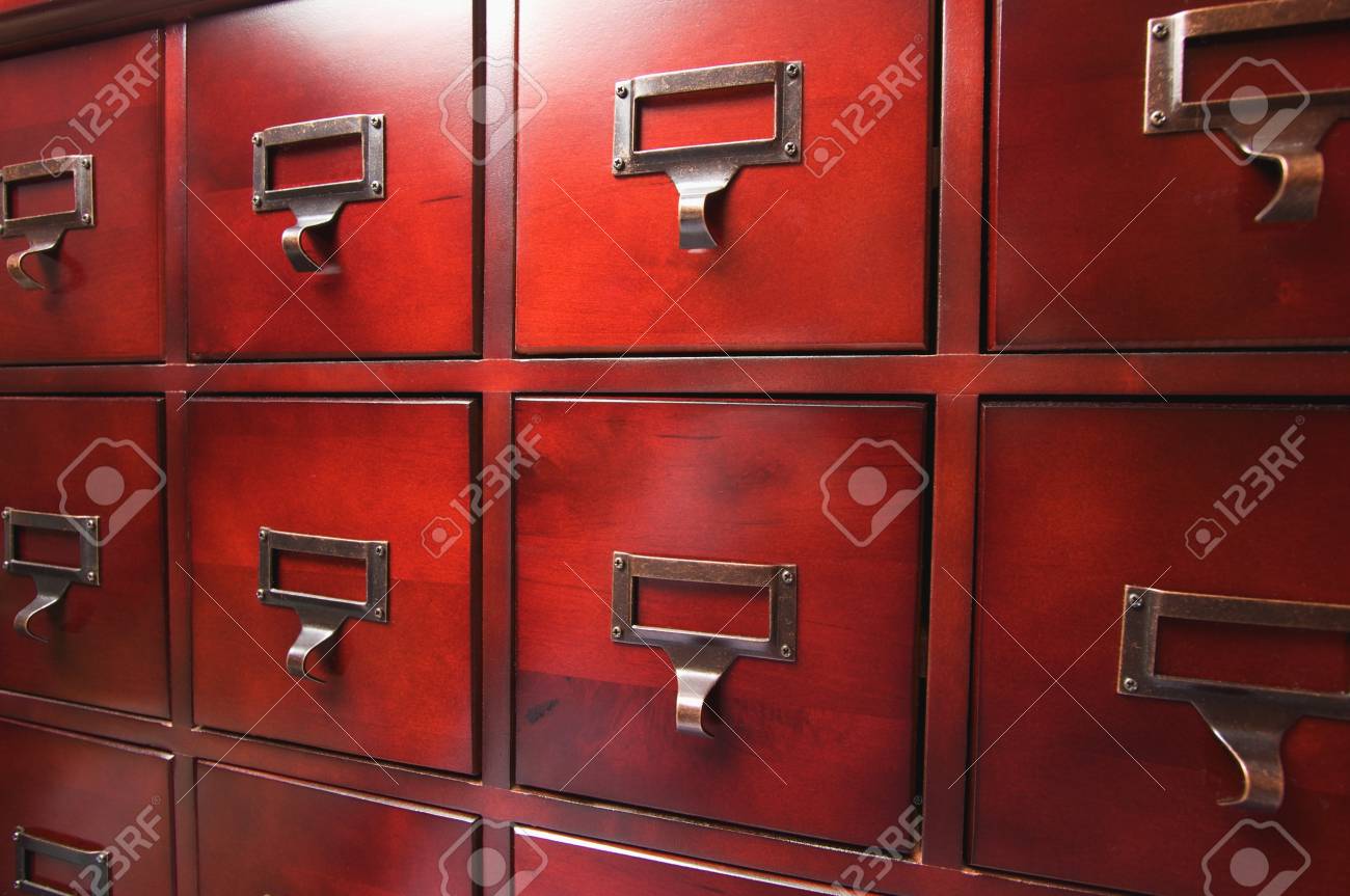 Lustrous Wooden Card File Cabinet In Dramatic Light Stock Photo Picture And Royalty Free Image Image 4149281