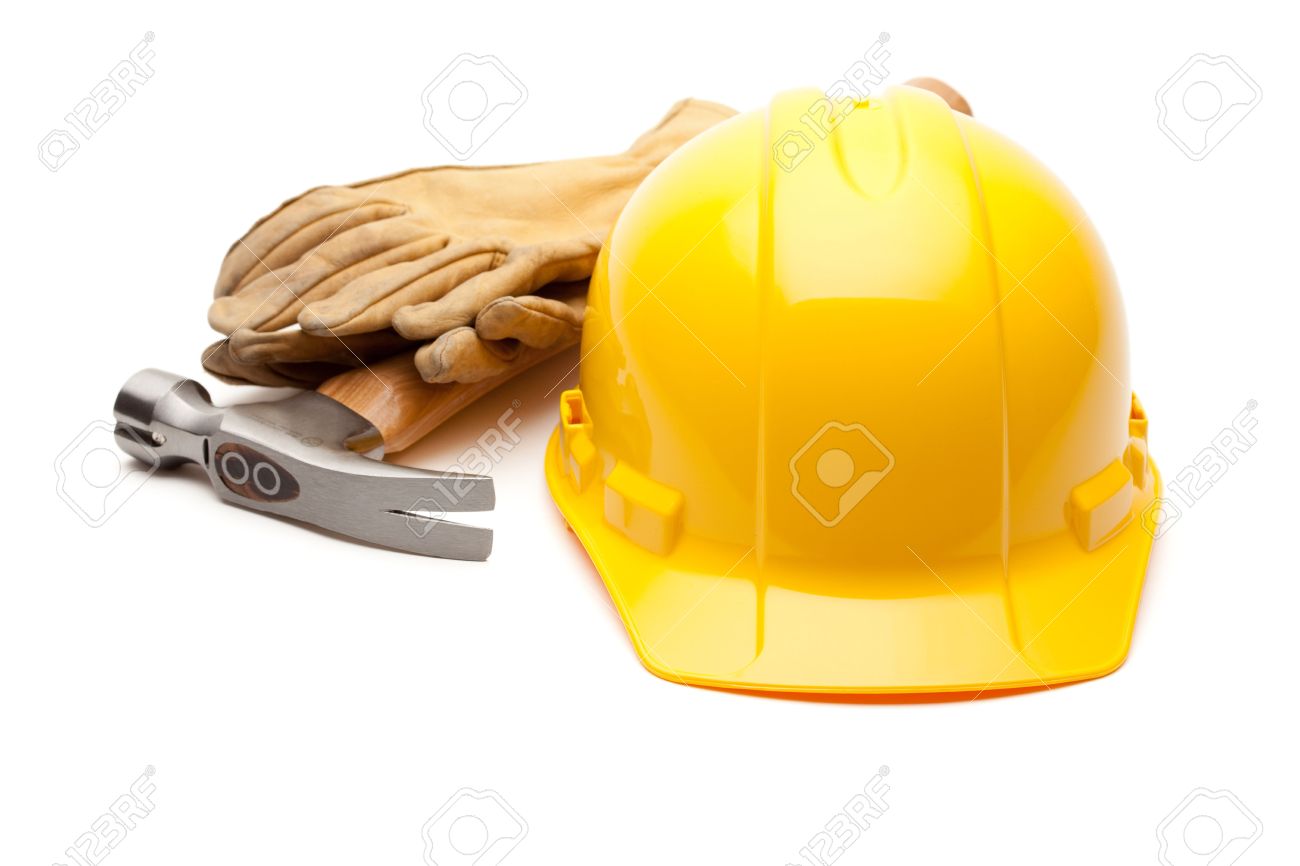 hard hat and a hammer