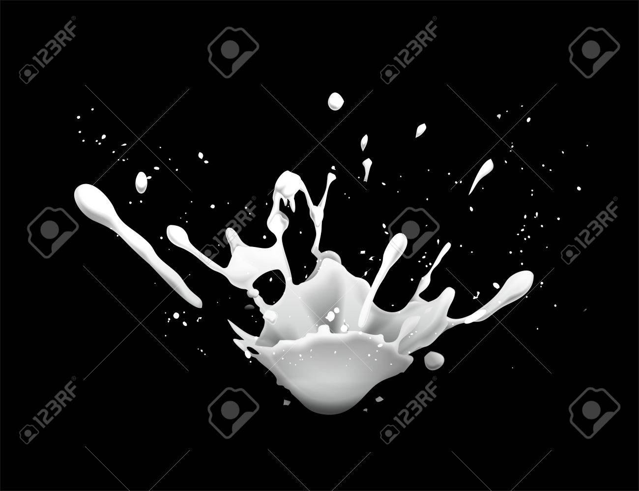 白インクしぶきの抽象的なイラスト の写真素材 画像素材 Image