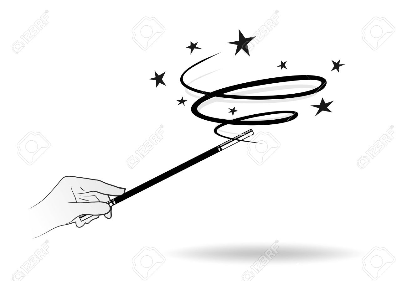 星の魔法の杖の抽象的なイラスト の写真素材 画像素材 Image