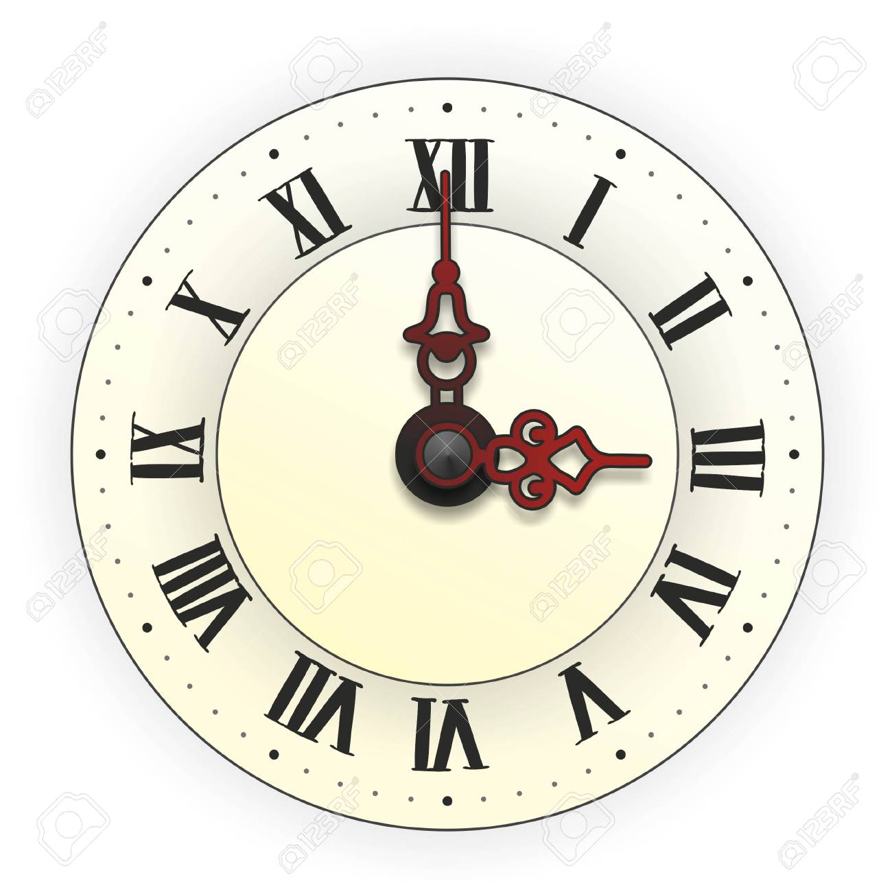 正面から見ると 数字の古時計 の写真素材 画像素材 Image