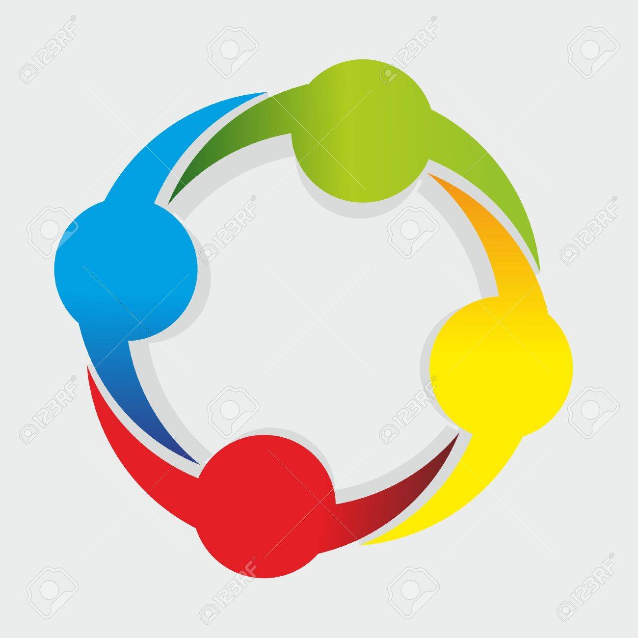 abstract form as symbol for teamwork and diversity royalty free