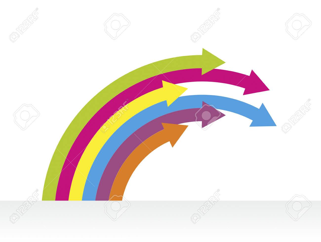 abstract form made of multiple curved arrows stock photo picture