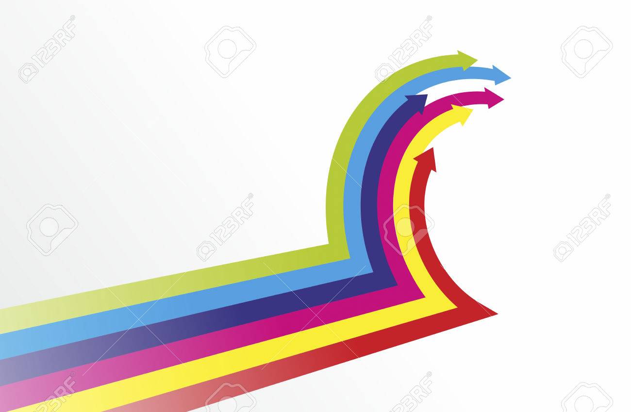 abstract form made of multiple curved arrows stock photo picture