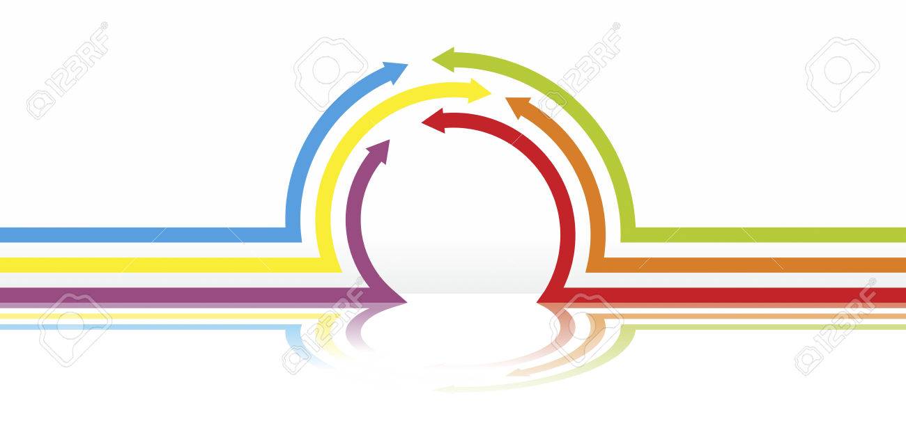 abstract form made of multiple curved arrows stock photo picture