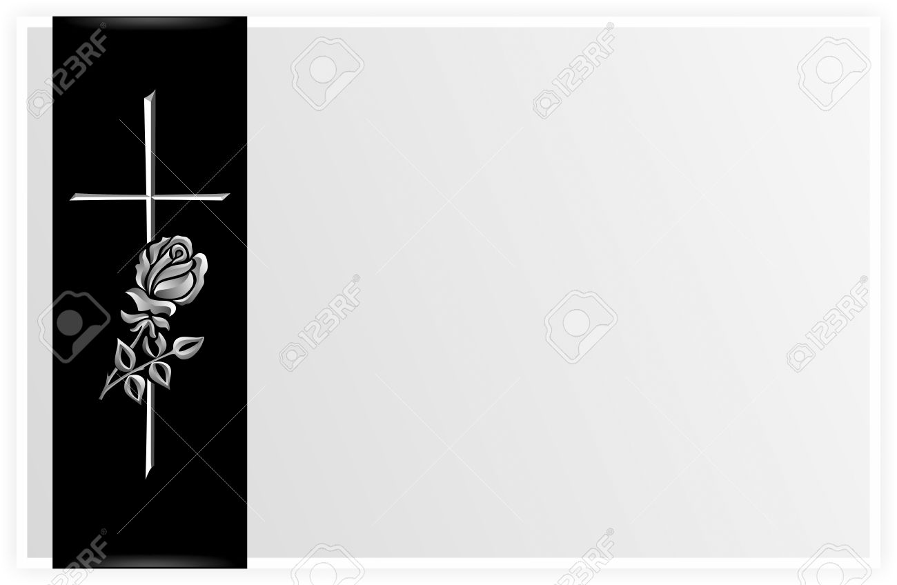 Modele De Deces A La Rose Et Croix Sur Ruban Noir Banque D Images Et Photos Libres De Droits Image 32