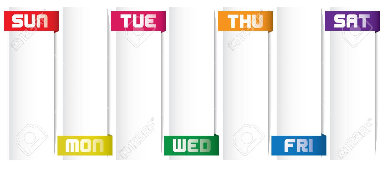 weekday planner for private and office user royalty free cliparts