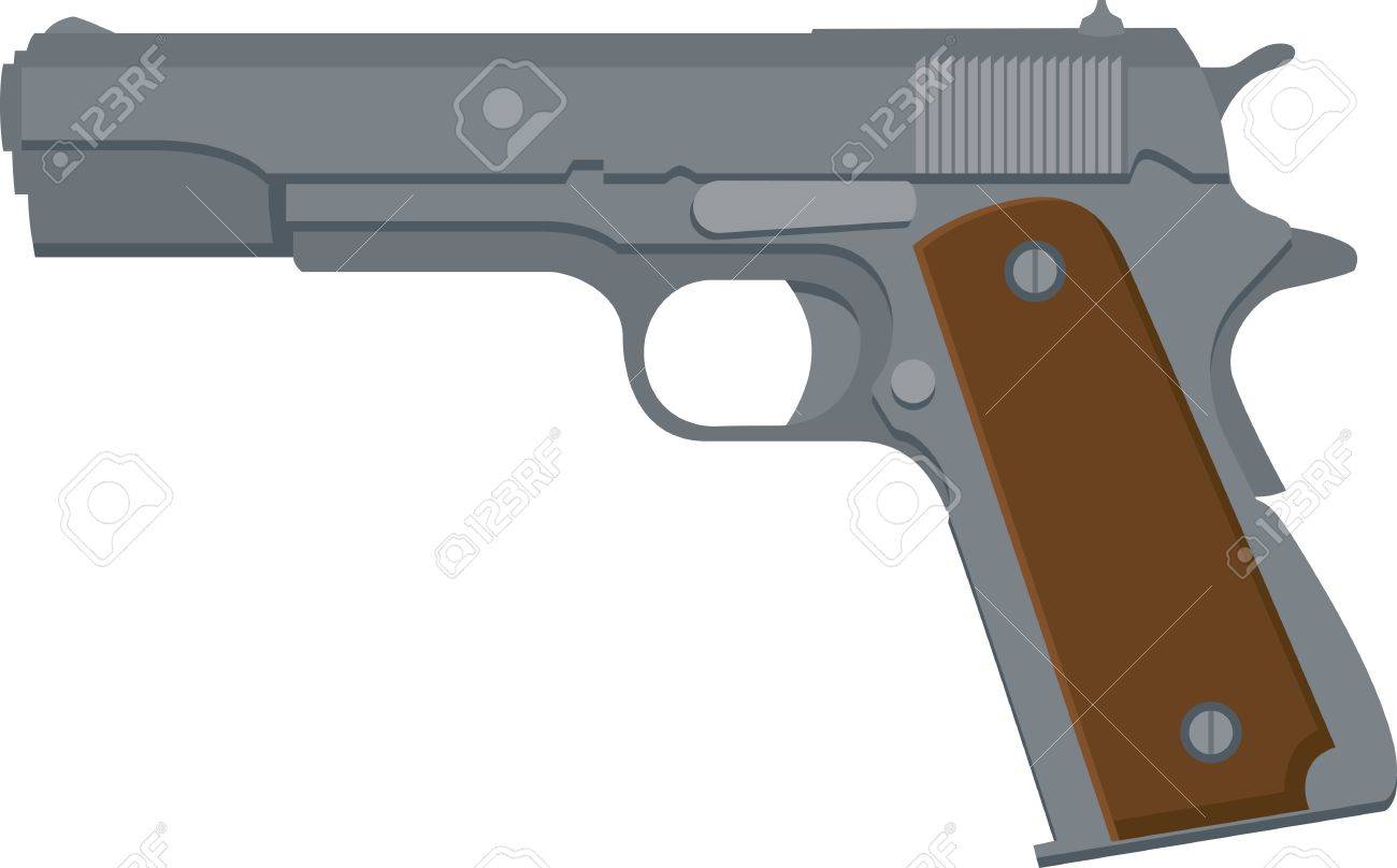 1911 スタイルの自動拳銃のイラスト のイラスト素材 ベクタ Image