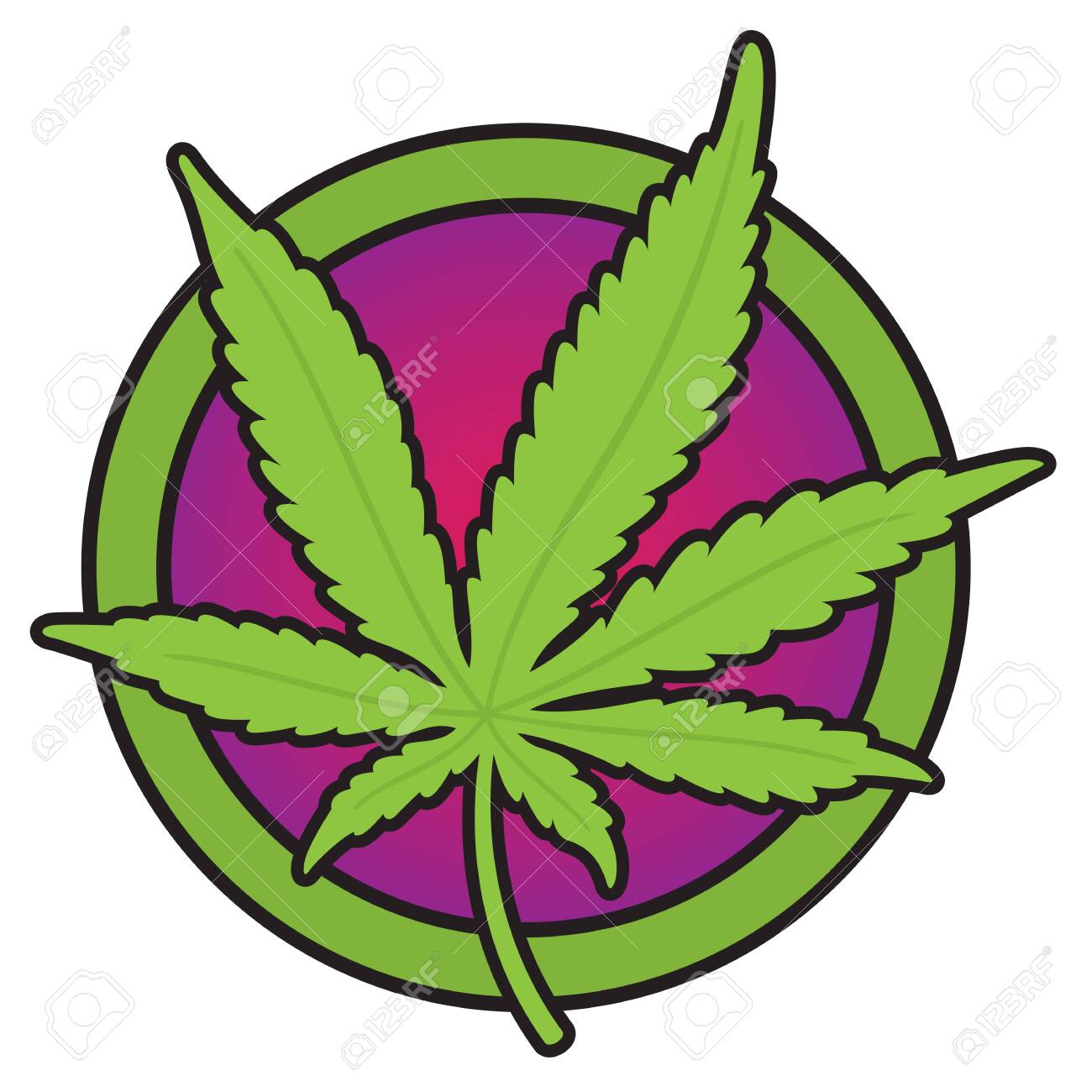 Cannabis Or Marijuana Leaf Vector Design Detailed Bold Outline Royalty Free Cliparts Vectors And Stock Illustration Image 154580768