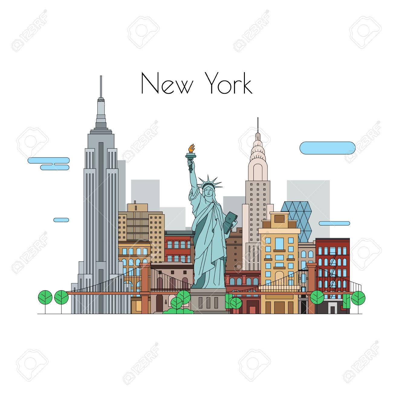 ベクター都市 旅行のイラスト ニューヨーク線形アイコン のイラスト素材 ベクタ Image ベクター都市 旅行のイラスト ニューヨーク線形アイコン のイラスト素材 ベクタ Image