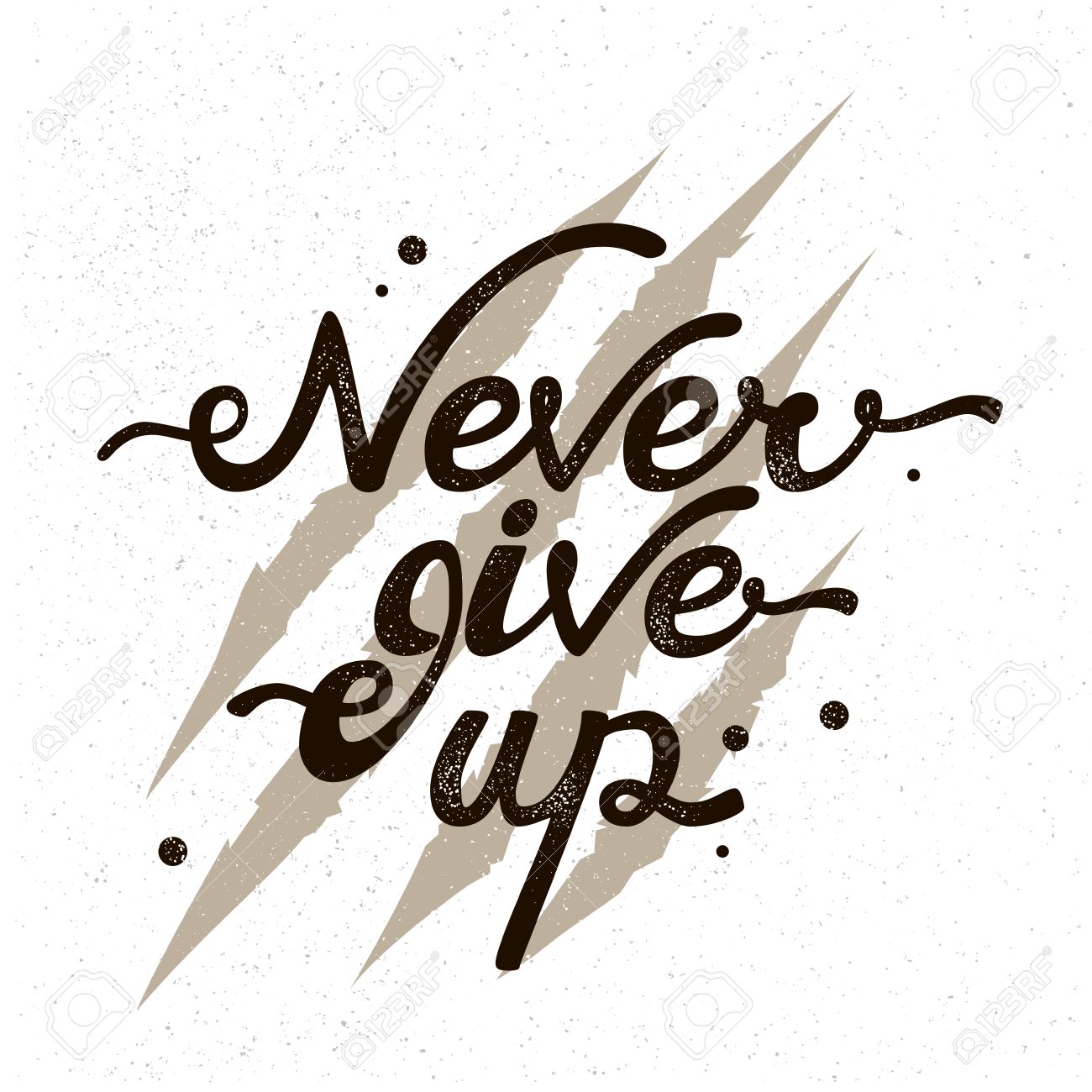 Citation Inspiree Ne Jamais Abandonner Les Griffes D Ours De Fond Gratter Inspiration Sur La Force Et Le Courage Imprimer T Shirt Le Couvercle De La Carte Clip Art Libres De Droits Vecteurs