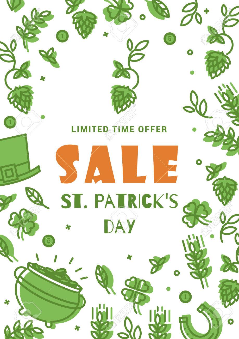 flyer sale on st patricks day simple design in a thin line concert flyers for sale