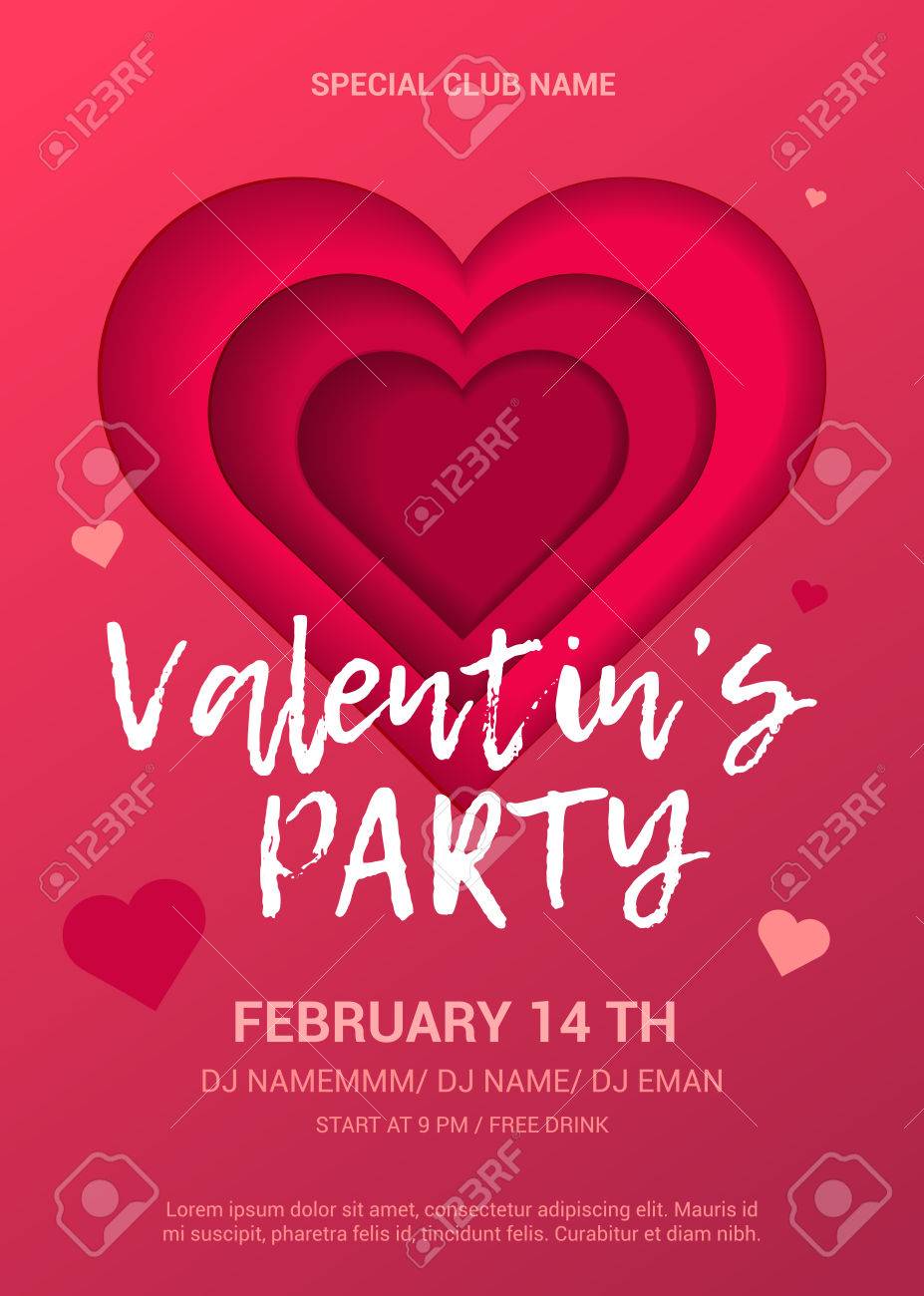 valentines day party flyer bright poster for a music concert day party flyers