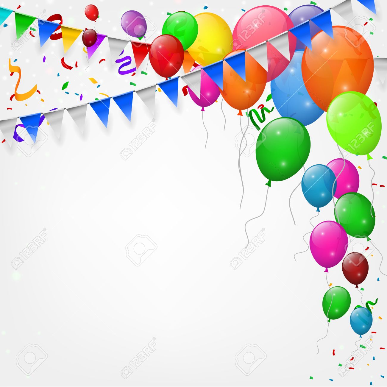 happy birthday party with balloons and ribbons background royalty birthday ribbons images