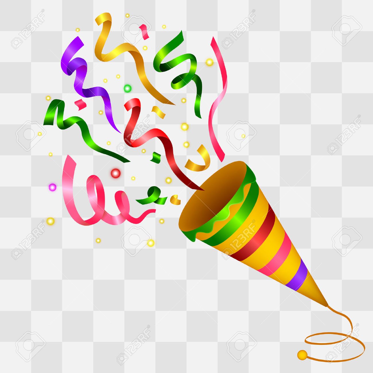 Exploding Colorful Confetti Popper on transparency background - 51102832 Exploding Colorful Confetti Popper on transparency background - 51102832