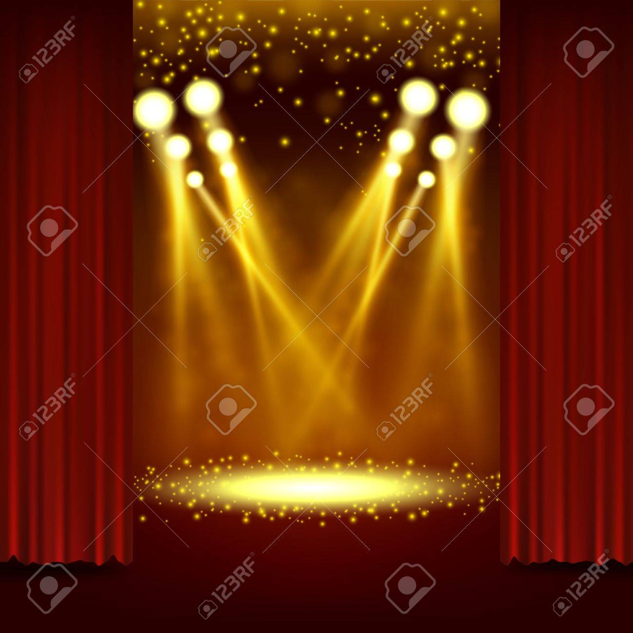 ショー イベントに輝くスポット ライト のイラスト素材 ベクタ Image