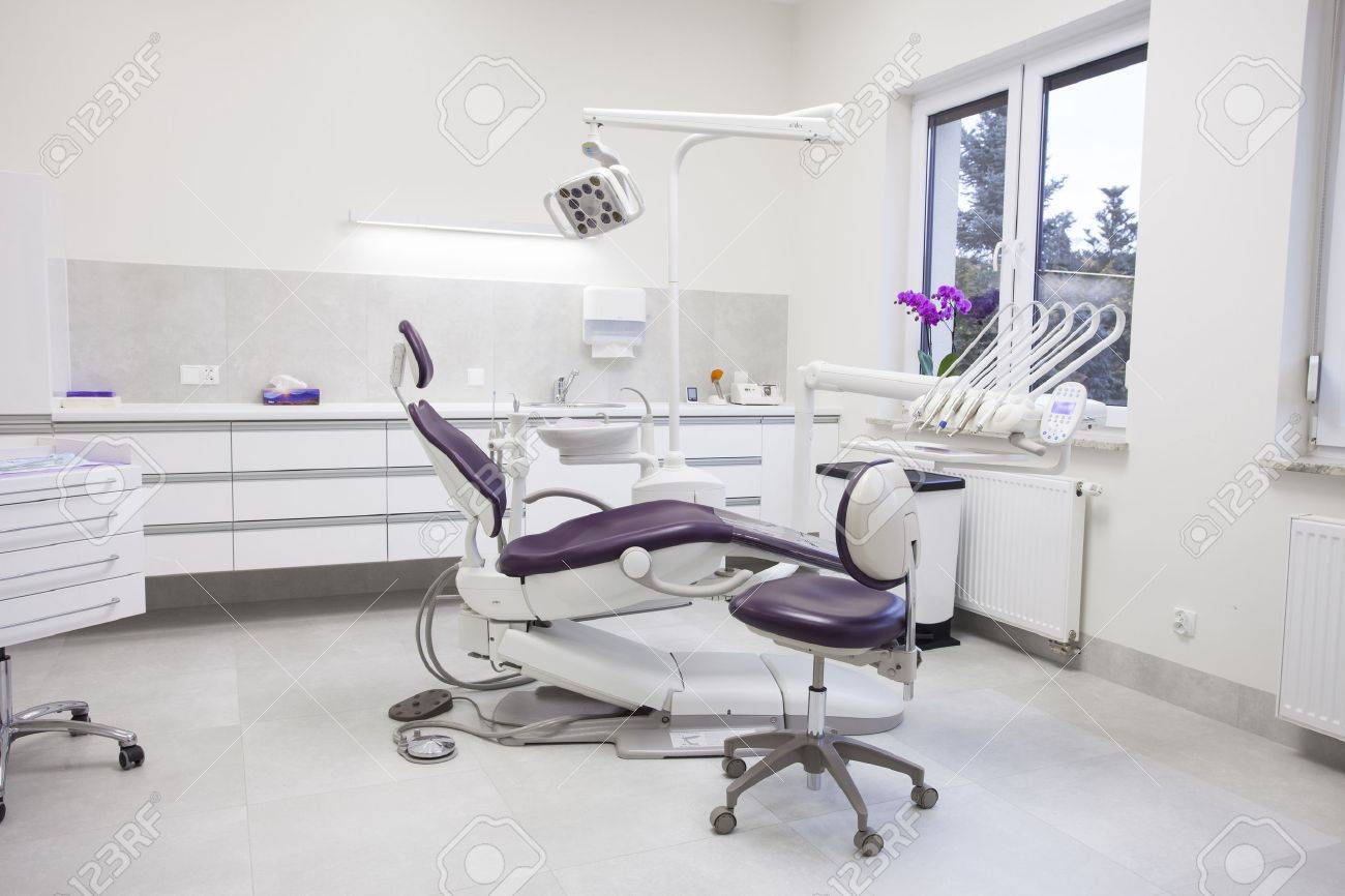 modern dental practice dental chair and other accessories used