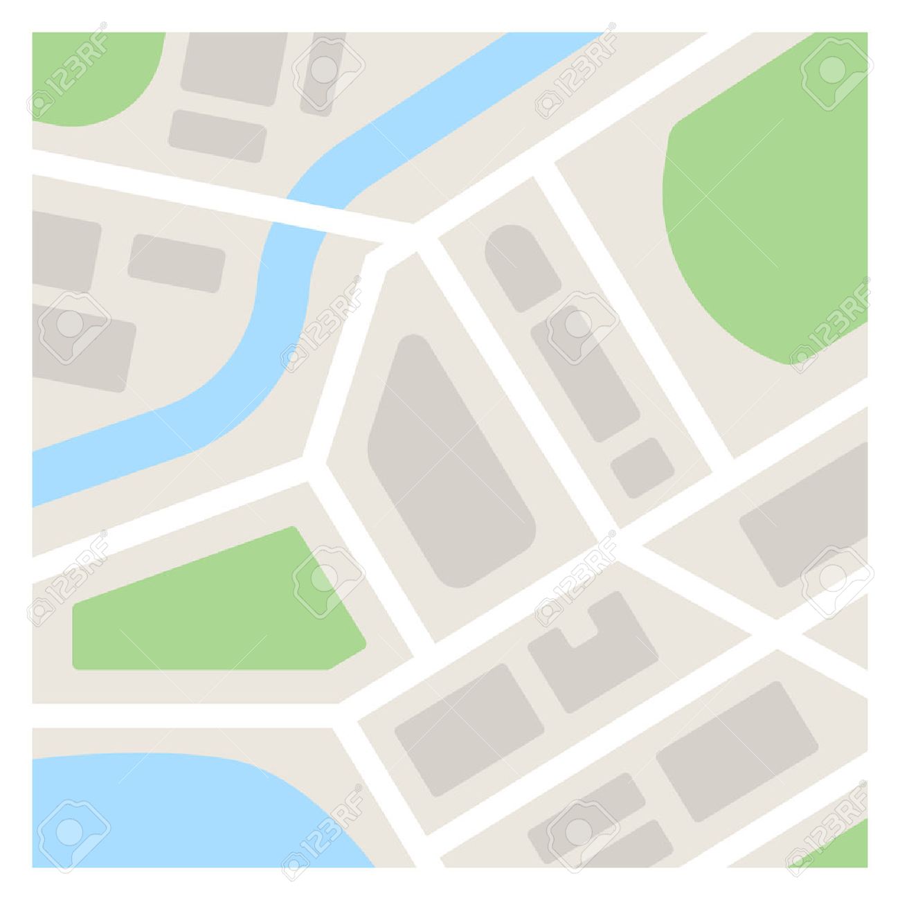vector map template illustration simple flat city map royalty free template map