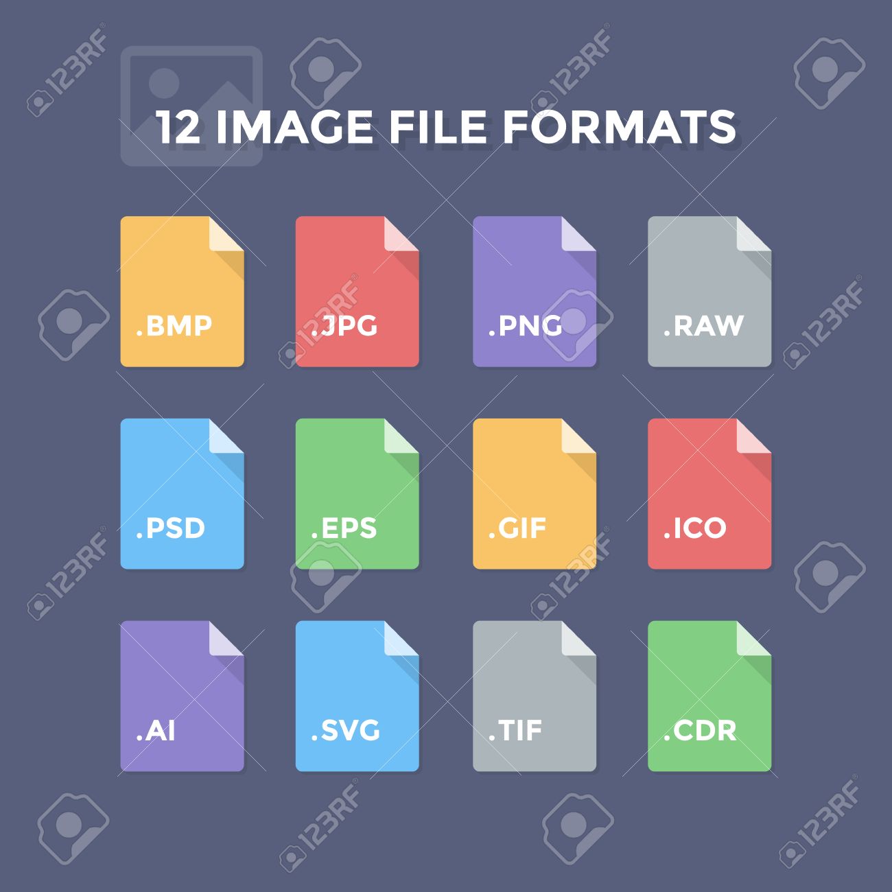 image file formats photo and graphic file type icons royalty free