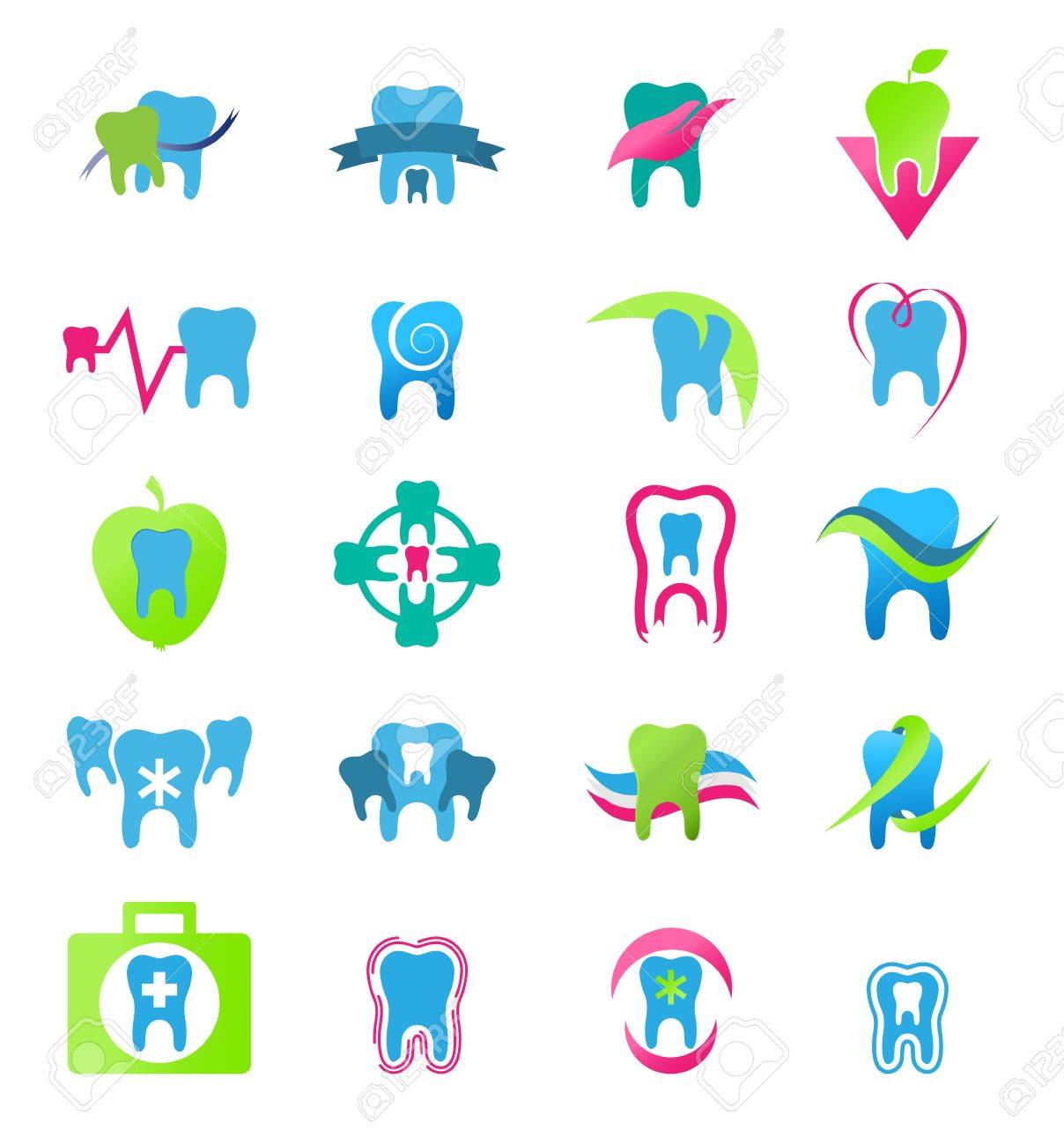 dental icons stomatology in vector royalty free cliparts vectors