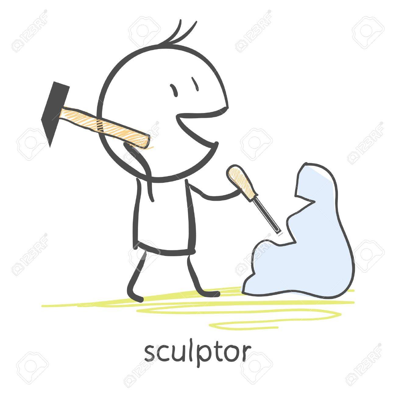 彫刻家のイラスト素材 ベクタ Image