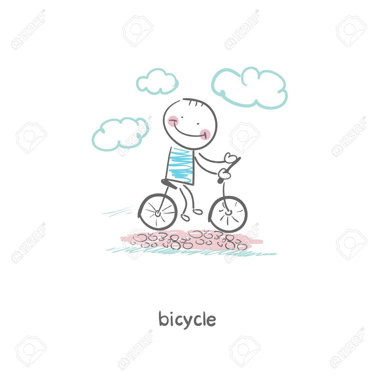 自転車イラストの男の乗り物のイラスト素材 ベクタ Image